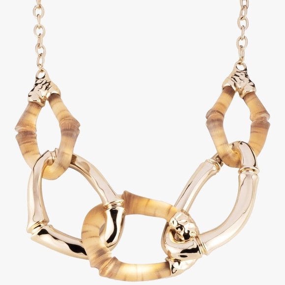 Alexis Bittar Bamboo Link Gold Necklace
